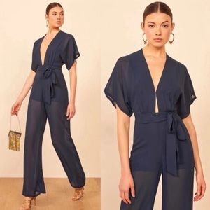 Reformation lemongrass jumpsuit white size 2